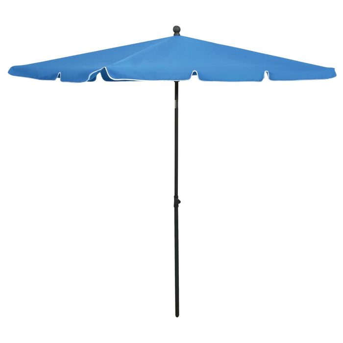 VXL Garden Umbrella with Pole Azure Blue 210X140 Cm
