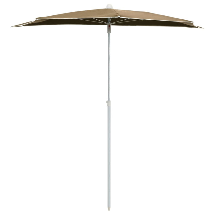 VXL Semicircular Garden Umbrella with Pole 300X150 Cm Taupe Gray