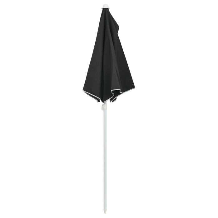VXL Semicircular Garden Umbrella with Pole 300X150 Cm Black