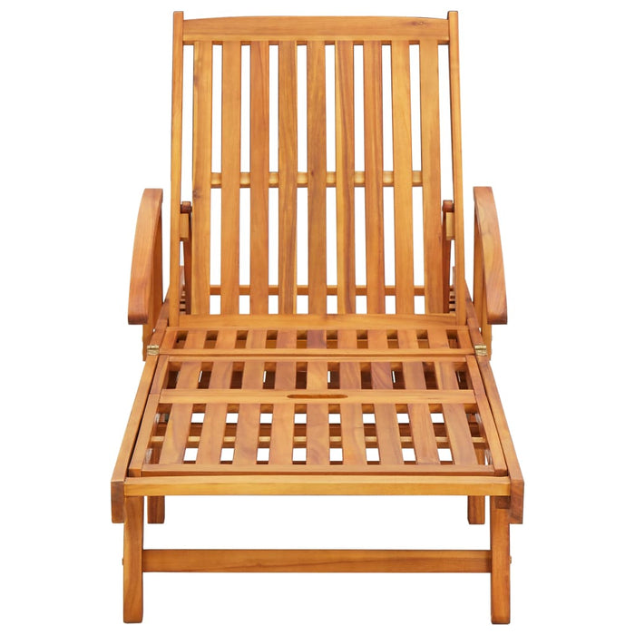VXL Set of Loungers with Table 2 Pcs Solid Acacia Wood