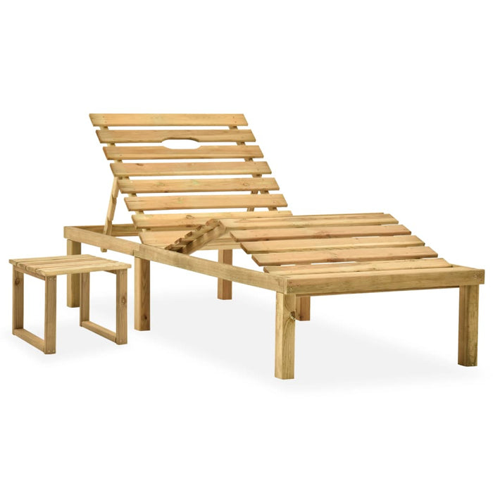 VXL Garden Lounger with Impregnated Pine Wood Table