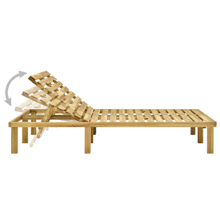 VXL Green Impregnated Pine Wood Double Lounger