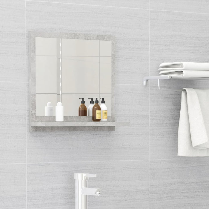 VXL Concrete Gray Chipboard Bathroom Mirror 40X10.5X37 Cm