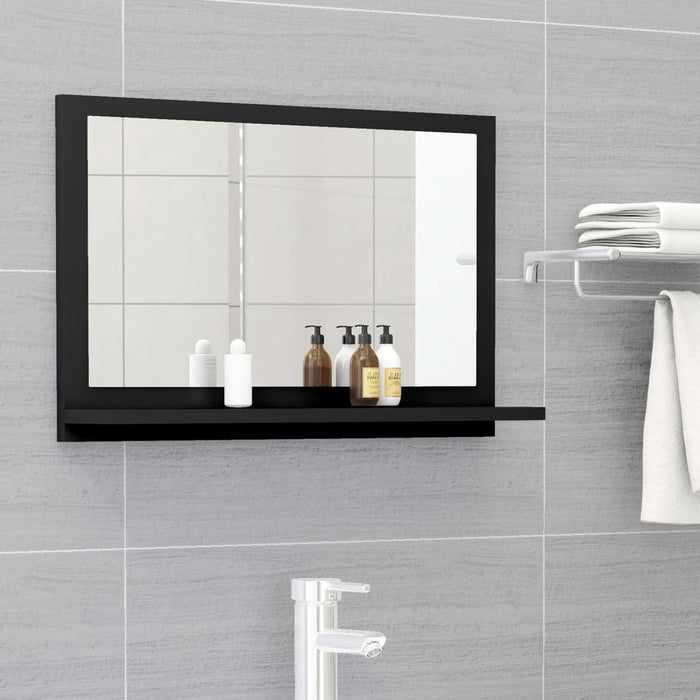 VXL Black Chipboard Bathroom Mirror 60X10.5X37 Cm