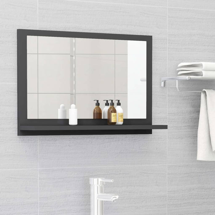 VXL Gray Chipboard Bathroom Mirror 60X10.5X37 Cm