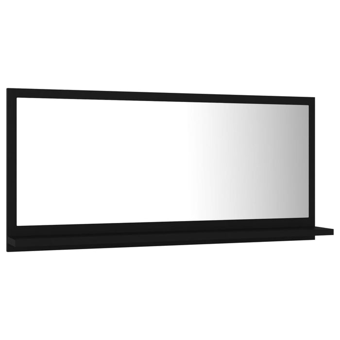 VXL Black Chipboard Bathroom Mirror 80X10.5X37 Cm