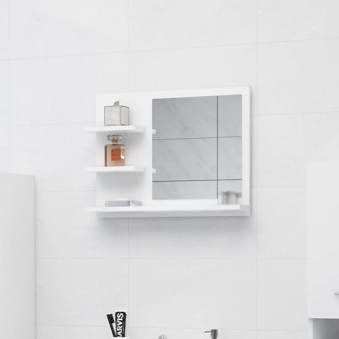VXL White Chipboard Bathroom Mirror 60X10.5X45 Cm