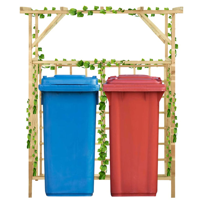 VXL Garden Pergola for 2 Trash Cans Impregnated Pine Wood