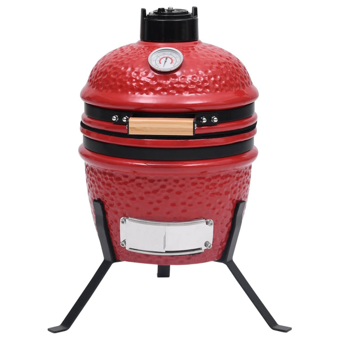 VXL 2 in 1 Red Ceramic Kamado Smoker Barbecue 56 cm