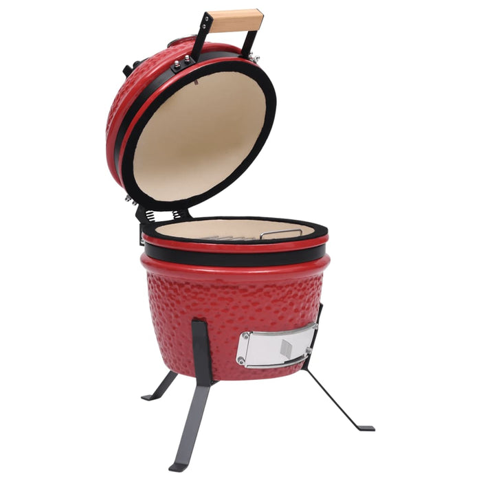 VXL 2 in 1 Red Ceramic Kamado Smoker Barbecue 56 cm