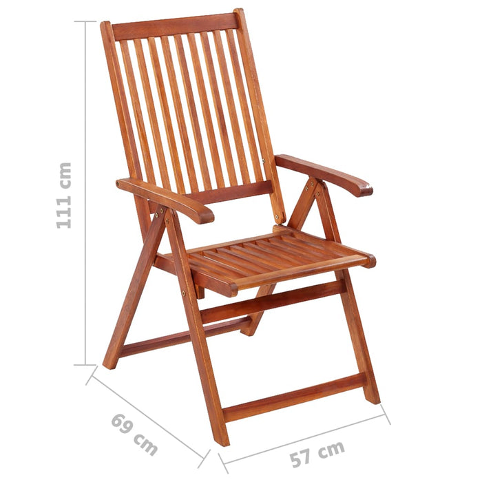 VXL Folding Garden Chairs 6 Pcs Solid Acacia Wood