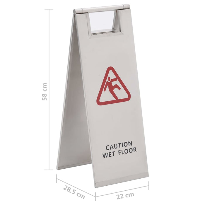 VXL Foldable Wet Floor Sign Stainless Steel