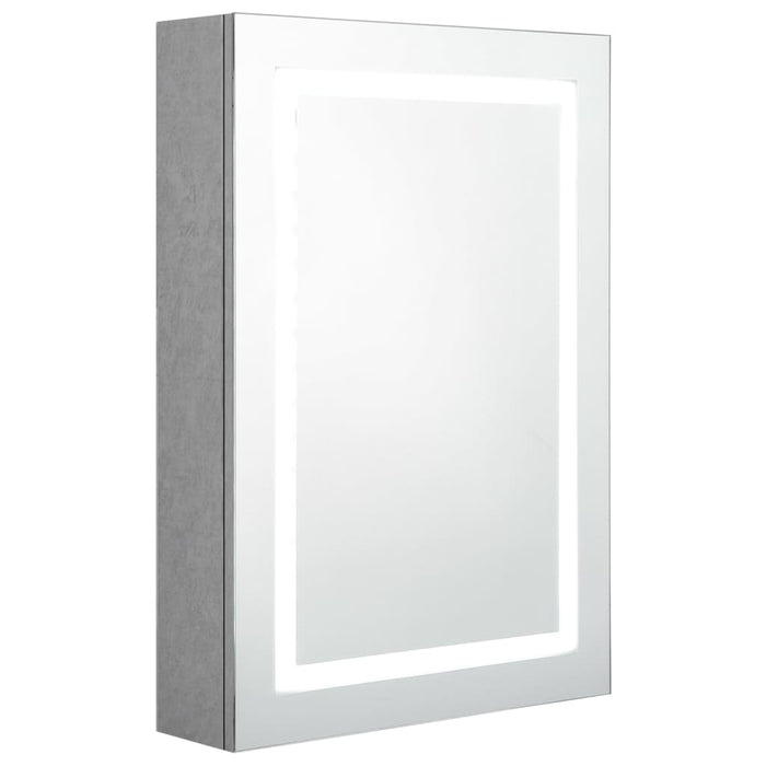 VXL Bathroom Cabinet With Led Mirror Concrete Gray 50X13X70 Cm
