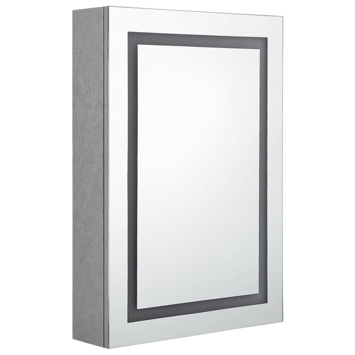 VXL Bathroom Cabinet With Led Mirror Concrete Gray 50X13X70 Cm