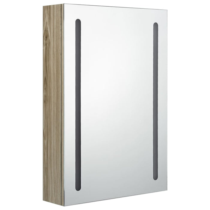 VXL Bathroom Cabinet with Mirror and Led Oak Color 50X13X70 Cm