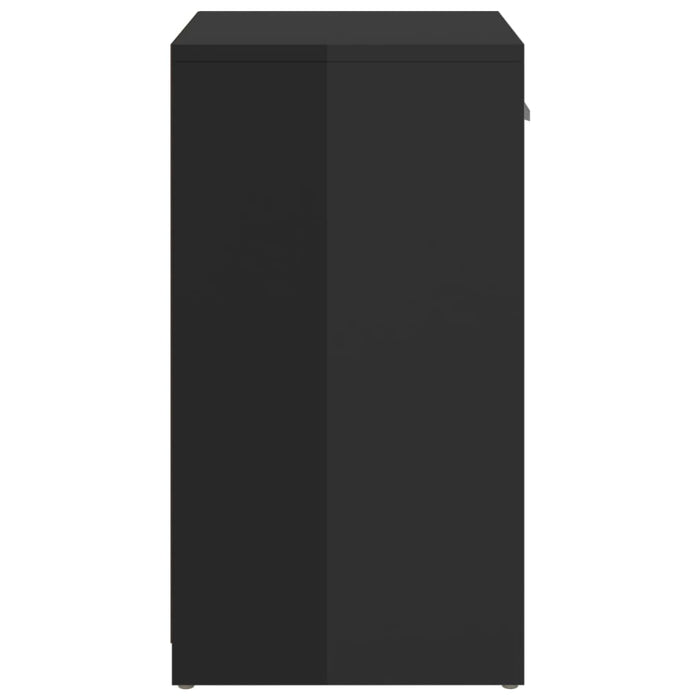 VXL Banco zapatero aglomerado negro con brillo 94,5x31x57 cm