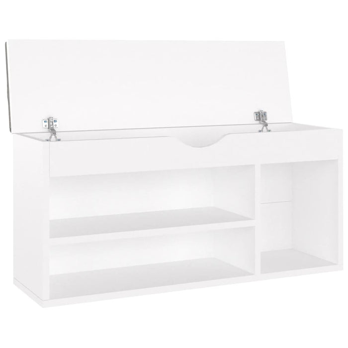 VXL Shoe bench with white chipboard cushion 104x30x49 cm
