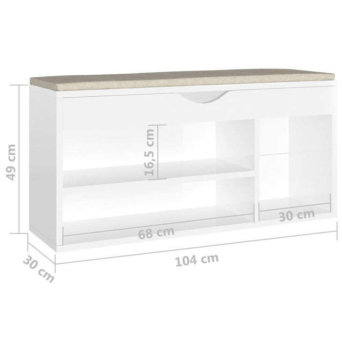 VXL Mueble zapatero de aglomerado blanco 54x34x100 cm — Bañoidea