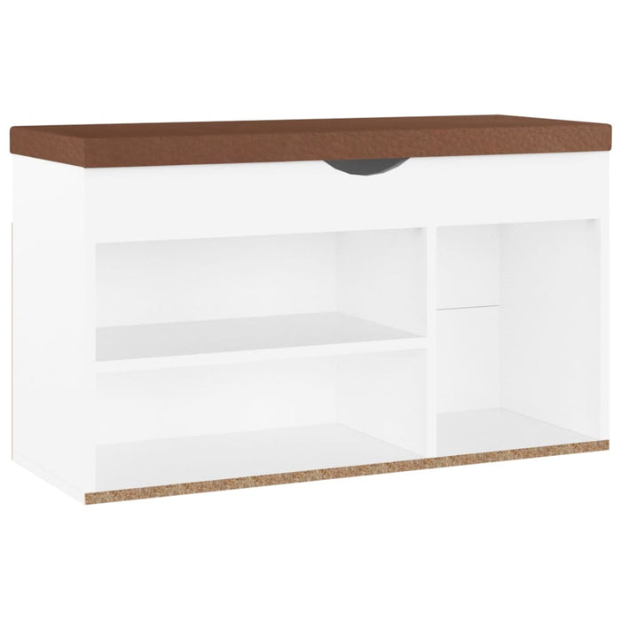 VXL Shoe bench with white chipboard cushion 80x30x47 cm