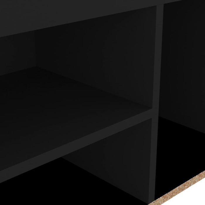 VXL Shoe bench with black chipboard cushion 80x30x47 cm