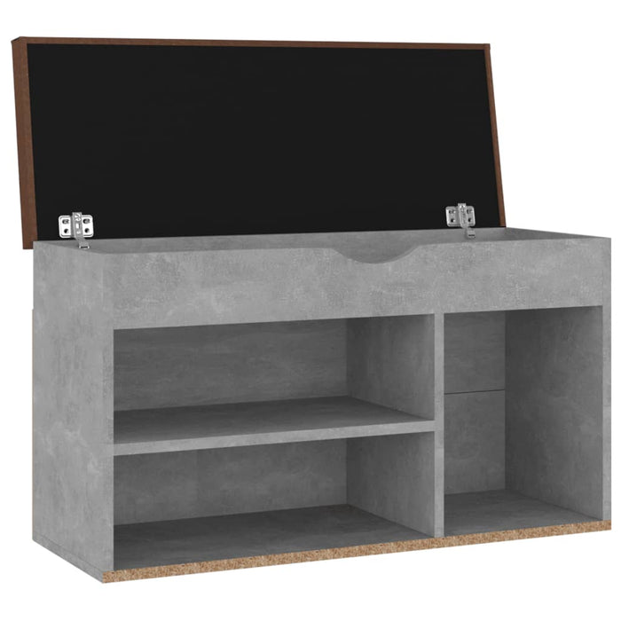 VXL Shoe bench with concrete gray chipboard cushion 80x30x47 cm