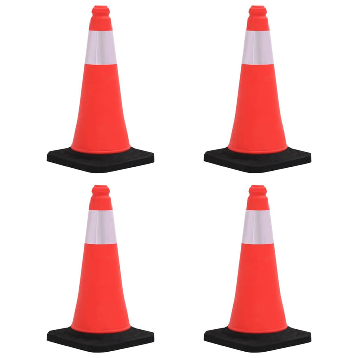 VXL Reflective Traffic Cones with Heavy Base 4 Pcs 50 Cm