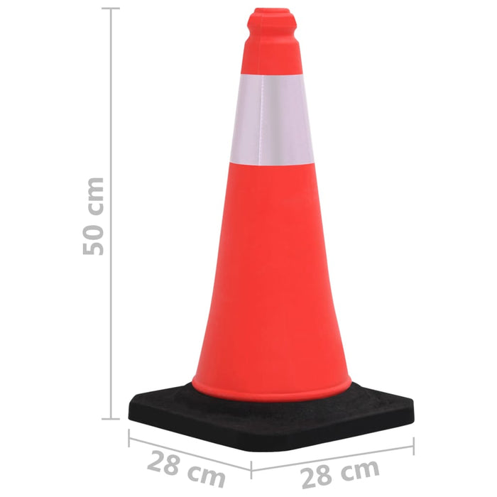 VXL Reflective Traffic Cones with Heavy Base 10 Pcs 50 Cm