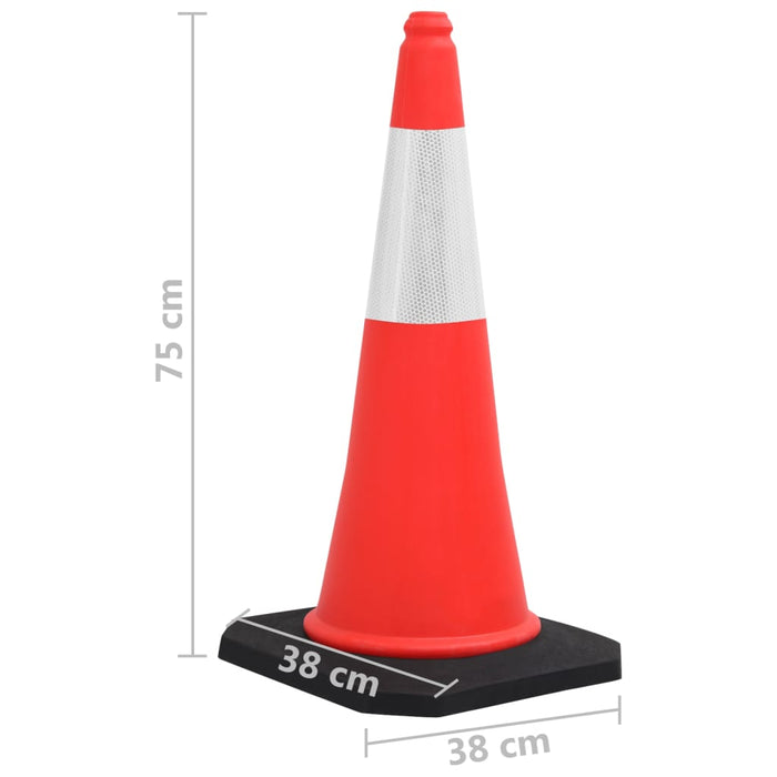 VXL Reflective Traffic Cones with Heavy Base 4 Pcs 75 Cm