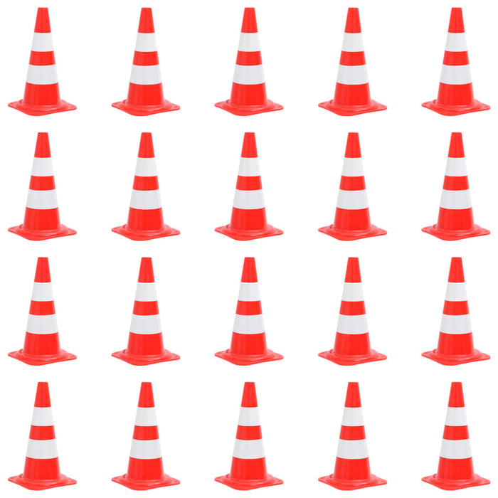 VXL Reflective Traffic Cones 20 Units Red and White 50 Cm