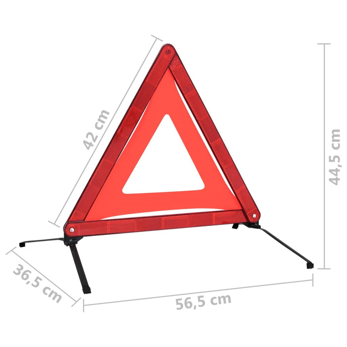 VXL Traffic Warning Triangles 4 Pcs Red 75X75X100 Cm
