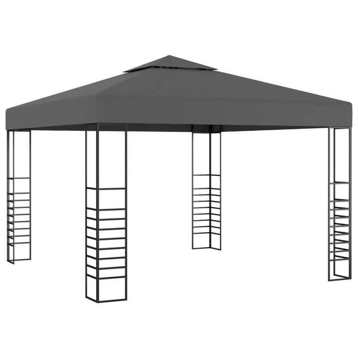 VXL Garden Gazebo Tent with Strip of Lights 3X3 M Anthracite