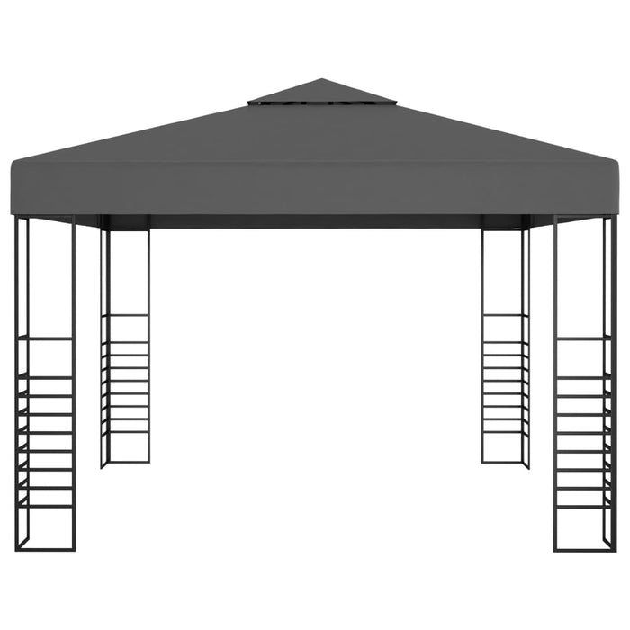 VXL Garden Gazebo Tent with Strip of Lights 3X3 M Anthracite