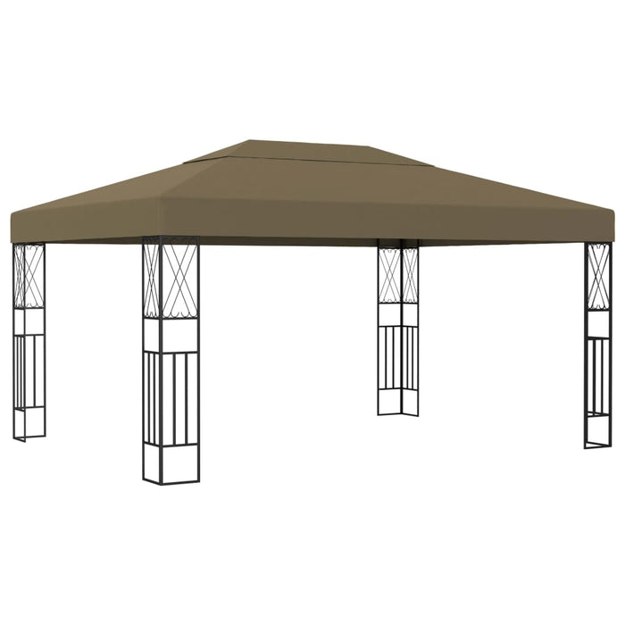 VXL Garden Gazebo Tent with String Lights 3X4 M Taupe Fabric
