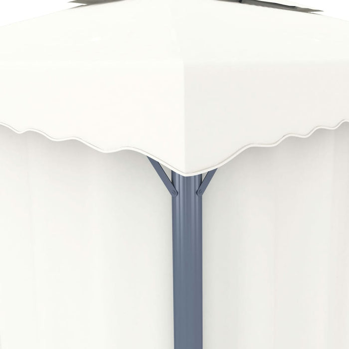VXL Gazebo With Curtain And Light Strip Cream Aluminum 3X3 M