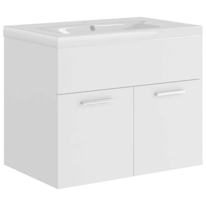 VXL Cabinet With Sink Glossy White Chipboard