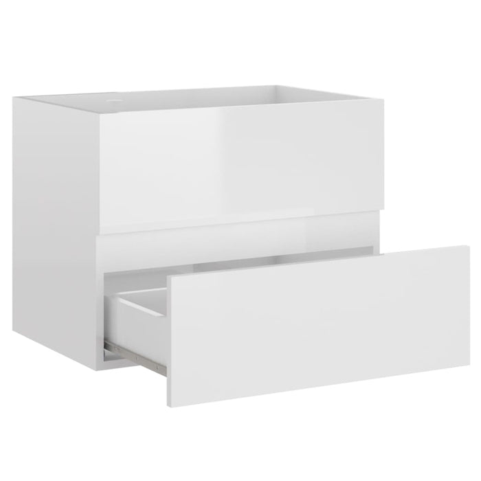 VXL Mueble Con Lavabo Blanco Brillante Aglomerado