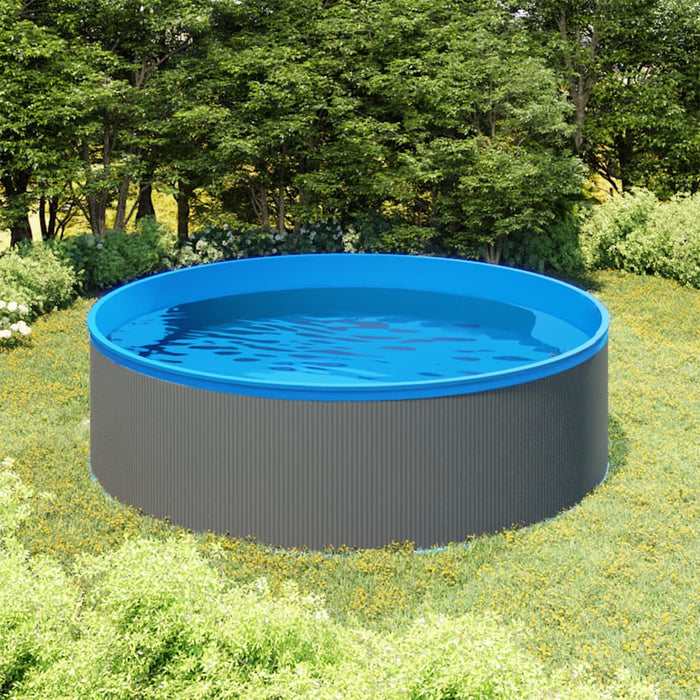 VXL Splash Pool with Hanging Skimmer and Pump 350X90 Cm Gray