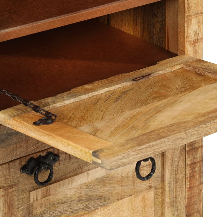VXL 4-Shelf Shoe Rack with Drawer Solid Rough Mango Wood