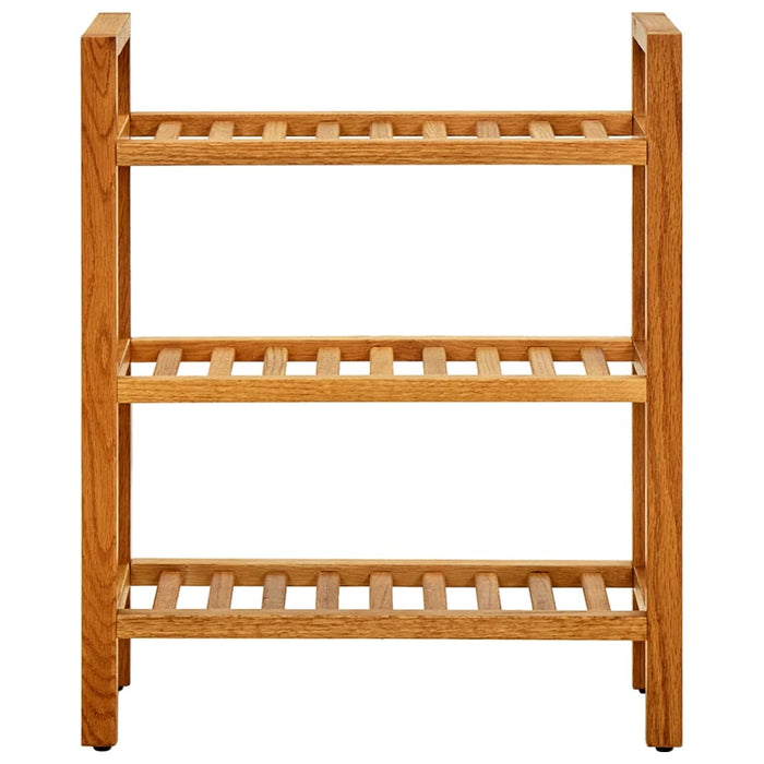 VXL Shoe rack with 3 shelves solid oak wood 50x27x60 cm