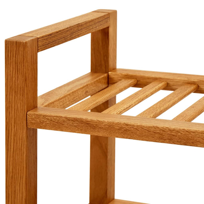 VXL Shoe rack with 3 shelves solid oak wood 50x27x60 cm