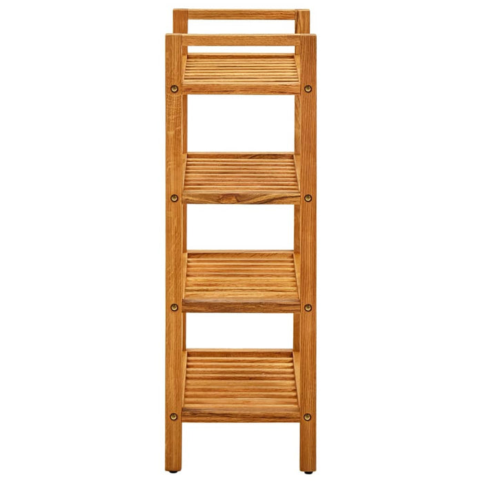 VXL Shoe rack with 4 shelves solid oak wood 50x27x80 cm