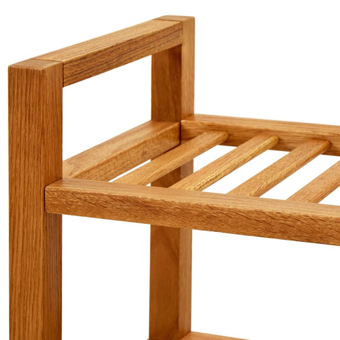 VXL Shoe rack with 4 shelves solid oak wood 50x27x80 cm