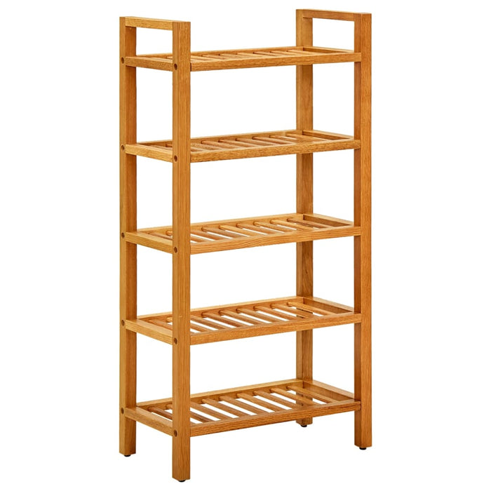 VXL Shoe rack with 5 shelves solid oak wood 50x27x100 cm