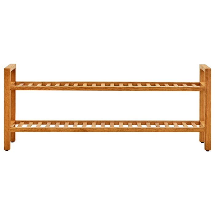VXL Zapatero con 2 estantes madera de roble maciza 100x27x40 cm