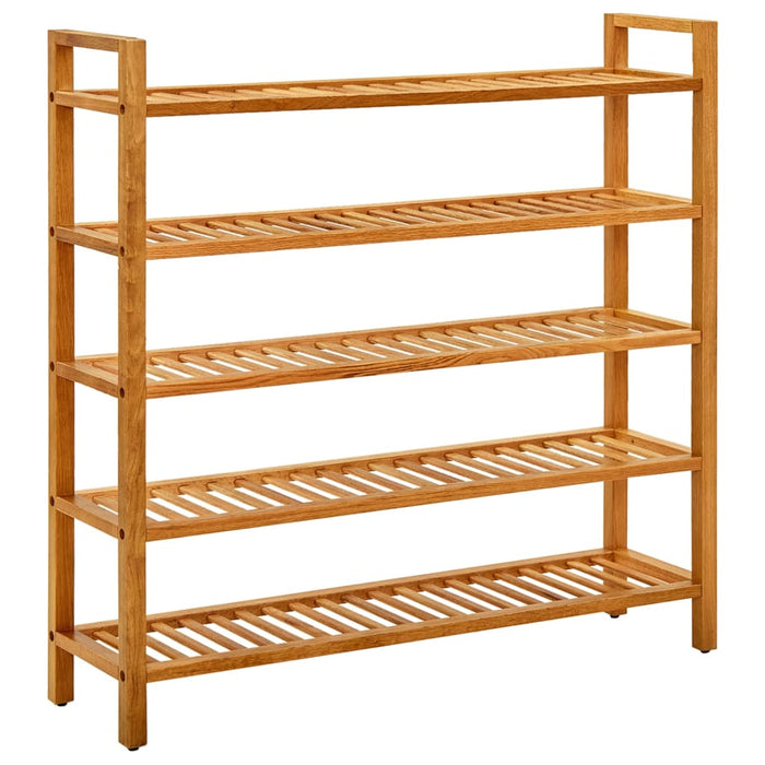 VXL Shoe rack with 5 shelves solid oak wood 100x27x100 cm