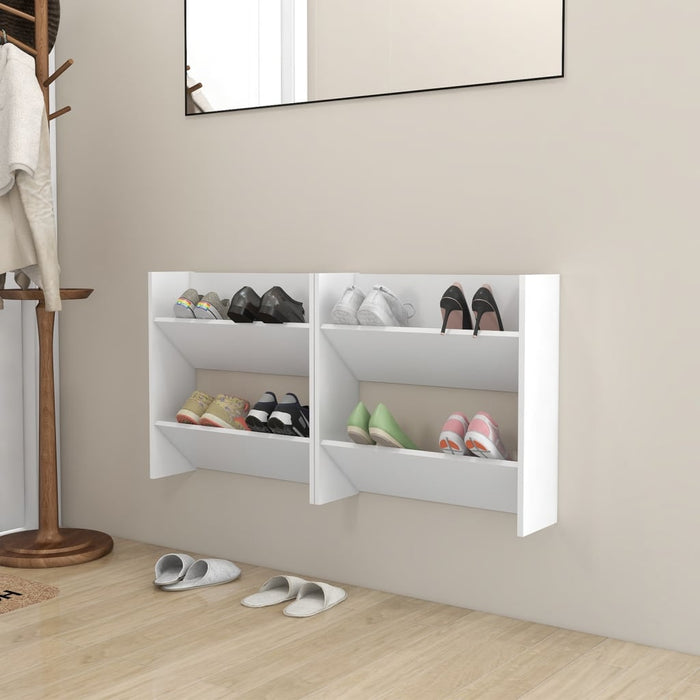 VXL Wall shoe cabinets 2 units white chipboard 60x18x60cm