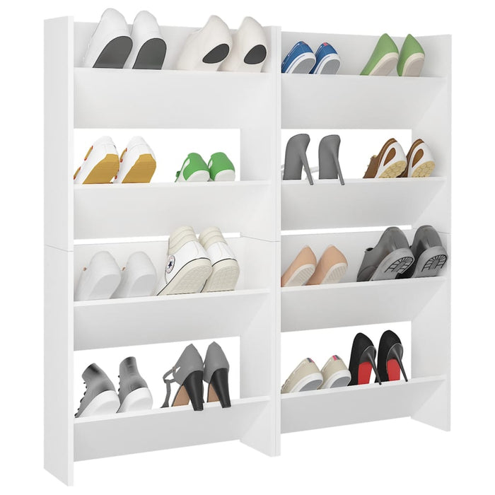 VXL Wall shoe cabinets 4 units white chipboard 60x18x60cm