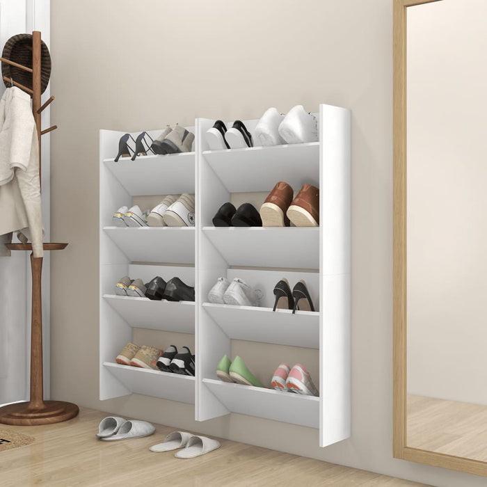 VXL Wall shoe cabinets 4 units white chipboard 60x18x60cm