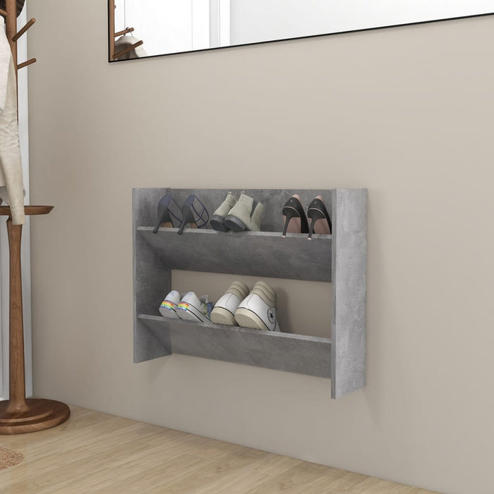 VXL Concrete gray chipboard wall shoe cabinet 80x18x60 cm