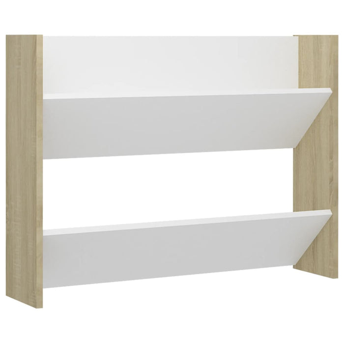 VXL Wall shoe rack 2 units white Sonoma oak chipboard 80x18x60 cm